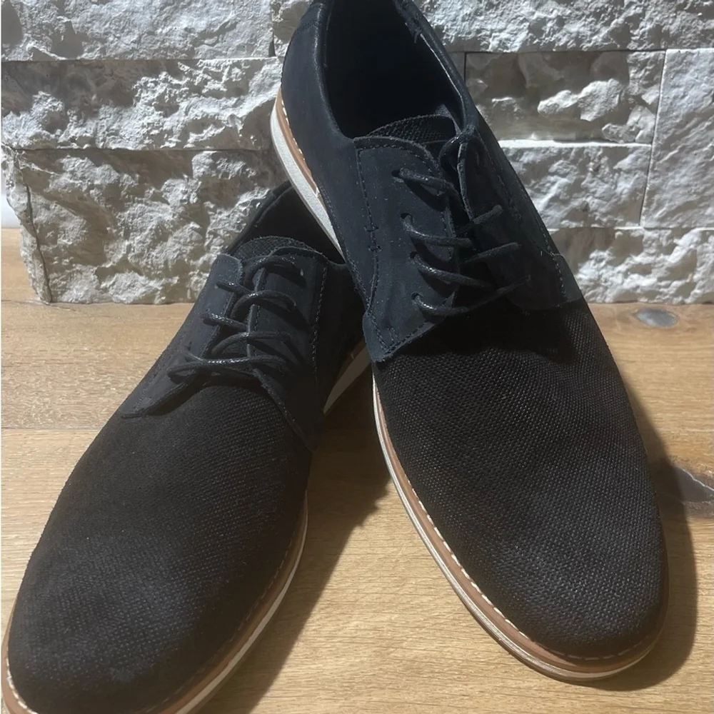 ZANZARA Blaze Leather Canvas Derby Size 12 Color Black‎ NWOB